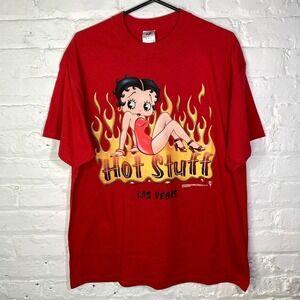 Betty Boop Hot Stuff Las Vegas Red‎ Short Sleeve T Shirt Tee Size XL